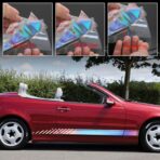 TOMALL 2Pcs 74'' Car Body Side Stickers Racing Sports Stripe Decals for Car Universal Vinyl Waterproof Decal Dcoration Accessories Graphic Decals for Truck SUV Off-Road Vehicles Decorations(Gradient) - Image 3