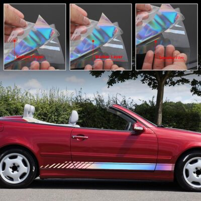 TOMALL 2Pcs 74'' Car Body Side Stickers Racing Sports Stripe Decals for Car Universal Vinyl Waterproof Decal Dcoration Accessories Graphic Decals for Truck SUV Off-Road Vehicles Decorations(Gradient) - Image 3