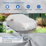 Goplus Car Cover Waterproof All Weather, Outdoor Sedan Car Snow Cover Hail Proctor for Automobiles with Carrying Bag,Wind Proof Buckles, UV Proof, Fit Chevy Ford Honda Nissan Toyota, Length Up to 193" - Image 2