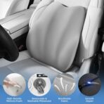BEBAS Lumbar Support Pillow for Car, Memory Foam Back Cushion for Driving, Ergonomic Lumbar Pillow for Pain Relief, Comfort Lower Back Support for Office Chairs, Car Seat, Wheelchair -Gray - Image 3