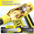 Cordless Pressure Washer, 2200W Brushless Motor, 4 Speed Modes, Max Pressure 1400PSI, 2 x 4.0 Ah Batteries, 6-in-1 Swivel Nozzle, Cleaning Brush, 16.4FT Hose, Cleaning and Garden Irrigation - Image 3