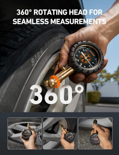 AstroAI Tire Pressure Gauge 6-170 PSI, Large 2" Easy Read Glow Dial Tire Gauge, Certified ANSI B40.1(1%) Accurate, Compatible for Bicycle, Car, SUV, Truck & Motorcycle - Image 6