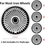 15 inch Wheel Cover for Iron Rim, Hubcap Car Rims Set of 4, Blade Rim Cover, Compatible/Replacement Automotive Wheel Tire ABS Plastic Decoration Accessories - Image 8