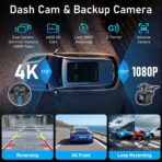 10.26 Inch Carplay Screen for Car, Compatible with Apple CarPlay & Android Auto, 4K Dash Cam & HD Backup Camera, Bluetooth, Navigation, Mirror Link, Voice Control, Carplay Tablet for Cars/Trucks - Image 4