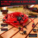 4 Tire Inflation Deflation System,Fits up to 200" Wheelbase,300psi Digital Tyre Pressure Gauge and Plastic Suitcase,4 Tire Inflation Kit for Truck,Car,Trailers,Motorcycles - Image 2