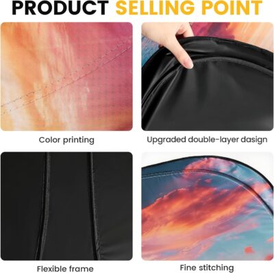 Car Windshield Sun Shade - Foldable Car Sun Shade Windshield for Front Window, Reflector Sunshade Offers Ultimate Protection for Cars Interior (55.2 x 31.5 in) - Image 4