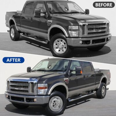 17" Wheel Simulators, 17" 8 Lug Stainless Steel Hubcaps with Wheel Lug Bolts Kit, Polished Finish, 2 Front Wheels/2 Rear Wheels, Suitable for 2005-2021 Ford F350 Truck. - Image 7