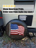 Spare Tire Cover, Black Wheel Cover with American US Flag PVC Leather Waterproof Dust-Proof Universal Fit for Jeep, Trailer, RV, SUV, Camper and Vehicle (15 Inch) - Image 7