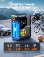 AstroAI L7 Mini Tire Inflator Portable Air Compressor,150 PSI Portable Tire Inflator for Car,Mini Bike Pump,Tire Inflator for Cars,Motorcycle,Bike,Ball with Tire Pressure Gauge&LED Lights - Image 3