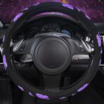 Car Pass Purple Butterfly Steering Wheel Covers, 14.5" to 15.5" Car Wheel Cover Universal Fit for Suvs, Small Trucks, Sedans, Cars for Cute Women Girly (Black and Purple) - Image 5