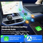 Wireless CarPlay Adapter2026 Upgraded – Suitable for Apple iPhone & Android, with Compact Size, Plug-and-Play Convenience, and Fast, Stable Connection for CarPlay & Android Applications - Image 2