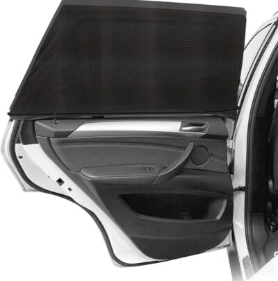 2PCS Car Windshield Sun Shade, High Elasticity Mesh Rear Side Window Sunshades, Stretchable UV Protection, Breathable Design for Heat Reduction, Easy Installation, Universal for SUV, Truck, RV - Image 5