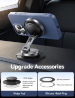 JOYROOM for MagSafe Car Mount Charger with Rotatable Charging Panel, Metal Magnetic Phone Holder, Wireless Charger for iPhone 16/15/14/13/12 - Image 5