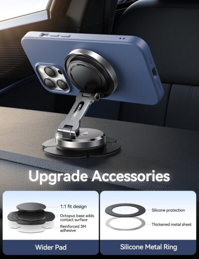 JOYROOM for MagSafe Car Mount Charger with Rotatable Charging Panel, Metal Magnetic Phone Holder, Wireless Charger for iPhone 16/15/14/13/12 - Image 5