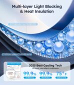 Wigoo 2025 Upgrade Car Windshield Sun Shade [100% Light Block, 4th-Gen Cooling Tech] Foldable Heat Insulation Interior Sun Visor with Storage Bag for Sedans/SUVs/Hatchbacks (M (64"x32") - Image 9