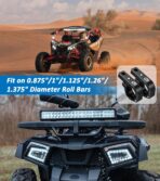 2 PCS Light Bar Mounts, Aluminium Alloy LED Light Mounting Brackets, Sturdy Roll Bar Clamps for Motorcycle ATV UTV Truck, Fit for 0.875" / 1" / 1.125" / 1.26" / 1.375" Handlebar Roll Cages - Image 7