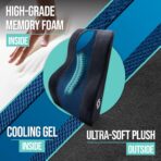 Samsonite Memory Foam Lumbar Support Pillow, Ergonomic Back Cushion for Office Chair, Gaming Chair, Auto Back Support with Cooling Gel, Home Essentials for Sitting Comfort, Posture Relief, Black Mesh - Image 4