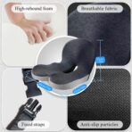 Ergonomic Seat Cushion with Adjustable Strap, Memory Foam Office Chair Seat Cushion with L-Shaped Design, Car Seat Cushion Fits for Truck Driver Semi Truck, Gaming Chair, Desk, Light&Dark Gray - Image 2