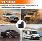 4PCS Universal Car Mud Flaps, Flexible Bendable Car Splash Guards Set with Fastener Rivet Clips, Universal Off-Road Front & Rear Mudguard Accessories for Pickup, SUV, Truck (Black) - Image 5