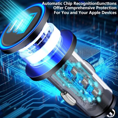 USB C Car Charger, Rombica 2Pack 3-Port 67W Dual PD USB-C&USB-A Car Power Cigarette Lighter USB Charger 3 in 1 PD/QC Type C Fast Car Charge for iPhone 17 17 Pro Max 16 15 14 13 12/Galaxy S26 S25/Pixel - Image 5