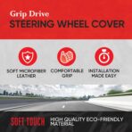 Motor Trend GripDrive Carbon Fiber Steering Wheel Cover, Non-Slip Sporty Racing Faux Leather Ergonomic Comfortable Handle, Steering Wheel Cover for Cars Trucks Vans SUV - Fits Standard 15 Inch - Beige - Image 2