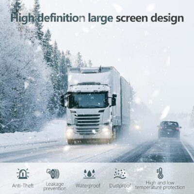 TPMS Tire Pressure Monitoring System 18 Sensors Displayed Vertically,All Tires Pressure and Temp simultaneously,Solar Power,for RV,semi Truck,Motorhome,5th Wheel,(Cap Sensor, 18 Sensors) - Image 6