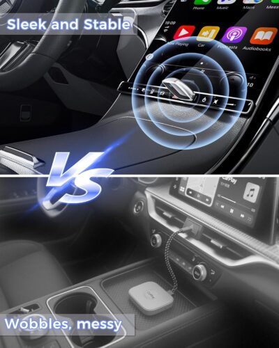 Wireless CarPlay Adapter for Apple iPhone, Converts Wired Connections to Wireless CarPlay, Zero delay, Plug-and-Play, Compatible with Apple iPhone iOS 10+ Systems and Various Vehicles（Silver White） - Image 4