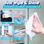Air Jungles Glass and Window Cleaner Wipes 70 Count, Extra Large 8" x 10" Size Cleaning Wipes for Car Windshield, Headlight, Mirror, Tile and Home Glass Surface - Image 3