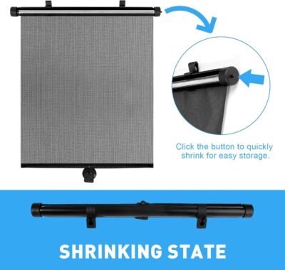 Car Window Shades for Baby, 2 Pack Retractable Side Window Sun Shade with Suction Cups, Blocks UV Rays & Heat Glare Protection, Roller Sunshade for Kids, Pets, and Car Passengers (15x17 Inch) - Image 5