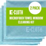 E-Cloth Microfiber Window Cleaning Cloth Kit - Glass Cleaning Cloth for Windows, Mirrors, Cars, Lenses, Eyeglasses, & More, Streak Free Clean, Machine Washable Reusable Towel - Alaskan Blue (2 Kits)