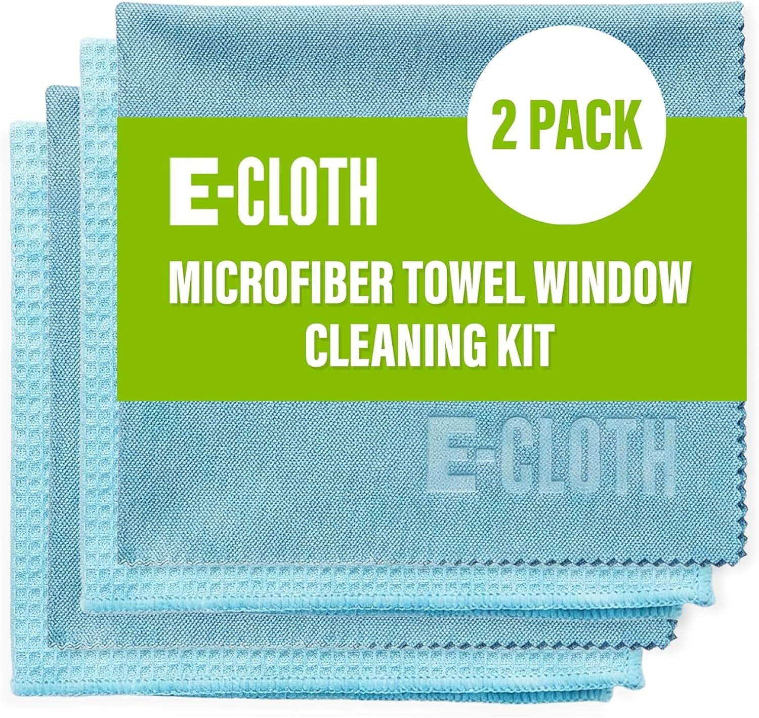 81xRFTTl9VL._AC_SL1500_.jpg E-Cloth Microfiber Window Cleaning Cloth Kit - Glass Cleaning Cloth for Windows, Mirrors, Cars, Lenses, Eyeglasses, & More, Streak Free Clean, Machine Washable Reusable Towel - Alaskan Blue (2 Kits) - Image 1