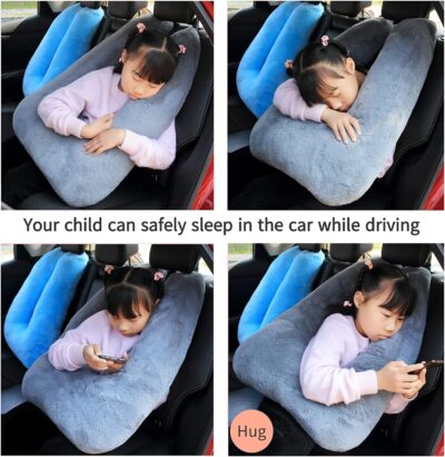 Travel Pillow Car Pillow Kid Car Sleeping The Sleeping Aid for Adults and Kids on Road Trips Kids Travel Pillow Gray - Image 6