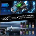 Car Air Freshener, 5 Scents, 10 Refills, Smart car Air Freshener for Vent Clips, Auto On/Off, Three Spray Modes, Car Fresheners Long Lasting (2Pack) - Image 3