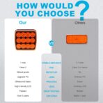 Agrieyes 2Pcs Rechargeable Flashing Lights for Vehicles, Super Magnetic Strobe Hazard Lights, Wireless Portable Amber Led Warning Beacon Emergency Light for Trucks Bus Tractor Oversize Trailer - Image 3