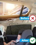 Tevlaphee Car Sunshade Kids, Universal Sun Visor Car Net Sunscreen Baby with Certified UV for Side Window Mesh Material Protects Passenger Baby, Children & Pets(L) (L) - Image 5