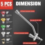 High-Pressure Washer Foam Cannon Accessory, Features a Dual-Connector Design, Includes a 1-Liter Capacity Bottle, 5 nozzles, and an Extension Rod. The Spray Bottle Capacity is 1 Liter/0.26 gallons - Image 2