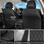 FLORICH Car Seat Covers Full Set, Leather Seat Covers for Cars, Car Seat Protector Waterproof Breathable, Universal Automotive Seat Covers, Front and Rear Car Seat Cover Fit for Most Sedans SUV Truck - Image 3