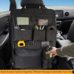 Tactical Car Seat Organizer with Multiple Pockets, MOLLE Panel System & Mesh Compartments, Durable Nylon ​Universal Vehicle Backseat Storage with Cup Holder, Water-Resistant (Black)​ - Image 6