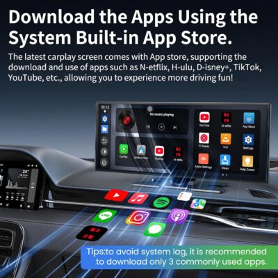 Largest 11.5 inch Wireless CarPlay Screen for Car,Built-in N-etflix/YouTube/TikTok and other apps,A-pple CarPlay & Android Auto screen with1080P Backup Camera/Navigation/Voice Control,for All Vehicles - Image 3