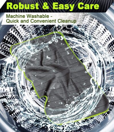 Airlab Carbon Microfiber Towels for Car Glass Window Polishing Cleaning Cloth Auto Detailing Lint Free Streak Free Drying Car Wash Large Towel, Pack of 2, 20" x 16", Grey-Green - Image 8