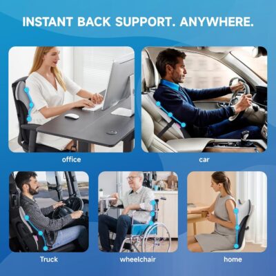Lumbar Support Pillow for Office Chair Car, Gaming Chair Lower Back Pain Relief Memory Foam Cushion with 3D Soft Cover Enhance Your Driving Comfort Ergonomic Orthopedic Car Back Rest,Stocking Stuffers - Image 3