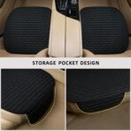 Black Back Seat Cover, Rear Car Seat Cover for Cars Truck SUV,Seat Covers with Storage Pocket,Bottom Auto Seat Cushion Pad Mat for Most Vehicles-Black,1 Pcs - Image 3