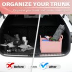 SINGARO Car Trunk Organizer, Foldable Trunk Organizer for SUV, Lightweight Foldable Storage for Sundries, Car Accessories for Women and Men, Travel Essentials, Felt, 2 Pack Pink - Image 3