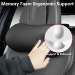 2 Pack Car Neck Pillow, Breathable Neck Support Pillow for Driving, Soft Memory Form and Ergonomic Design Fits Most Cars SUV Sedan Home Office (Black) - Image 4