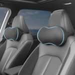 Car Headrest Pillow for Neck Support Memory Foam Car Neck Pillow Universal Fit Head Rest Travel Pillow Car Pillow for Pain Relief While Driving Black 2pc