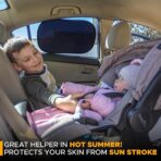 EcoNour Car Window Shades for Baby (4 Pack) | Protects Baby from Window Sun & Heat | Sun Shade Side Windows for Kids | Automotive Sun Protection from UV | Child Safety Accessories | Medium - 20"x12" - Image 2