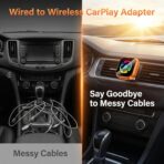 2026 2-in-1 Wireless CarPlay Adapter, Wired to Wireless Apple CarPlay & Android Auto, Mini Dongle Auto-Reconnect Fast Connect, Plug and Play iPhone iOS 10+ Android 11+, Compatible 1000+ Cars - Image 3