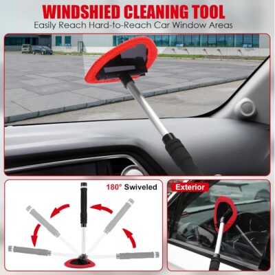 Viewsun 17PCS Car Cleaning Kit, Car Interior Detailing Kit with Red High Power Handheld Vacuum, Detailing Brush Set, Windshield Cleaner, Cleaning Gel, Complete Auto Accessories for Women - Image 3