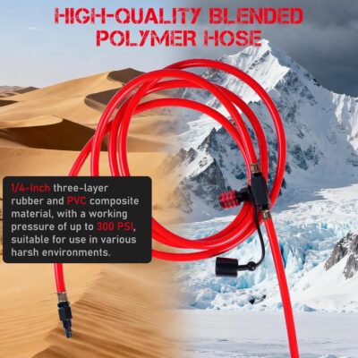 4 Tire Inflation Deflation System,Fits up to 200" Wheelbase,300psi Digital Tyre Pressure Gauge and Plastic Suitcase,4 Tire Inflation Kit for Truck,Car,Trailers,Motorcycles - Image 4