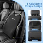 Teemour Lumbar Support Pillow for Car Truck Accessories Memory Foam Back Cushion for Driving Seat Lower Back Support, Lumbar Comfort for Long Drivvers Back Pain Relief, with Three Adjustable Straps - Image 4